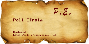 Poli Efraim névjegykártya